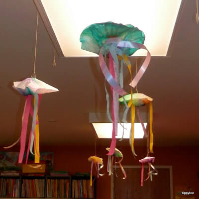 Cute Jellyfish Using Coffee Filter For Preschool Classroom Decorations Classroom Decoration Ideas for Preschool
