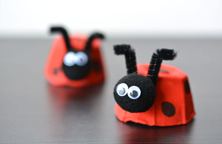 Cute Ladybug Crafting Idea For Kids Using Egg Cartons DIY Easy Egg Carton Ladybug Crafts (