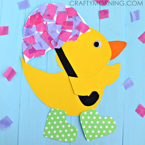 Cute Little Duck Paper Craft Made With Googly Eyes & Tissue Paper Farm Crafts For Kids