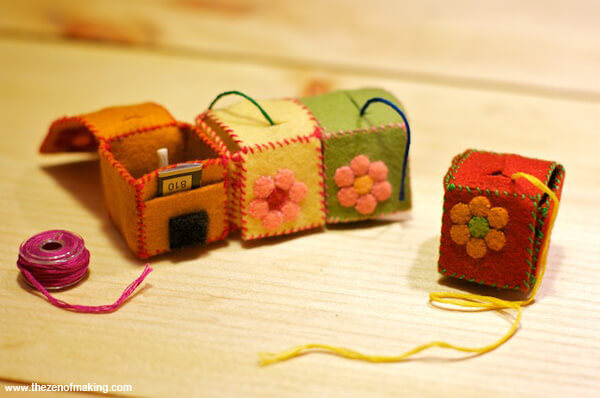 Cute Little Embroidery Floss And Felt Travel Box Craft Embroidery Floss Crafts For Adults