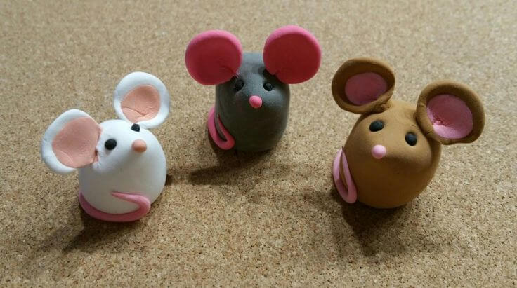 Cute Little Mouse Made With Air Dry Clay