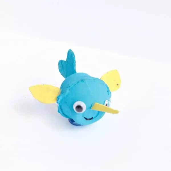 Cute Little Narwhal Craft Project With Old Egg Carton