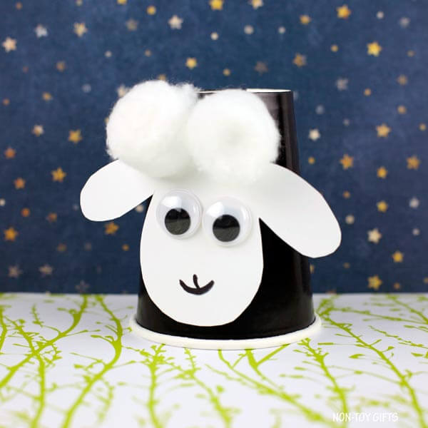 Cute Little Sheep Paper Cup Craft For Toddlers