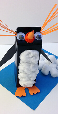 Cute Milk Carton Penguin Craft For Preschoolers Milk Carton Animal Crafts 