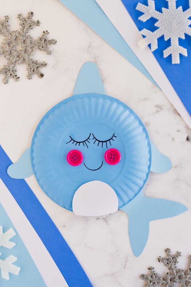Cute Narwhal Craft Idea Kids Using Paper Plates Winter Crafts With Paper Plates