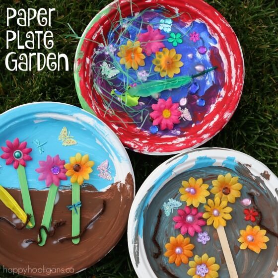 Cute Paper Plate Garden For Kids