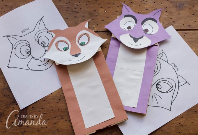 Cute Squirrel Puppet Paper Bag Crafts For Kids