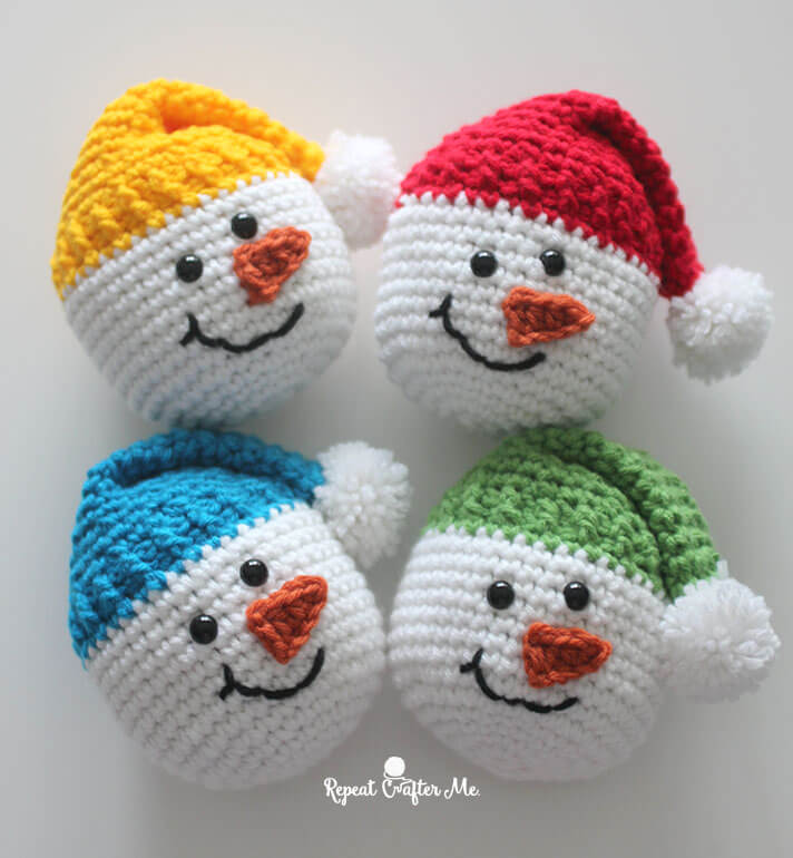 Cute Tiny Snowman Heads For Home Decoration
