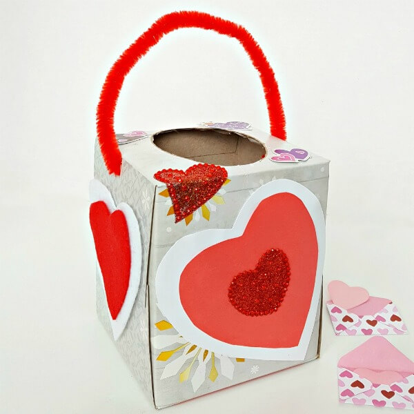 Cute Tissue box Valentine Mail Box Craft for Preschoolers Tissue box Crafts for Preschoolers