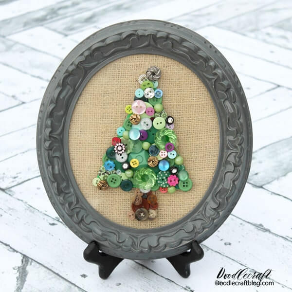 Cute Vintage Christmas Tree Decoration Craft Using Buttons