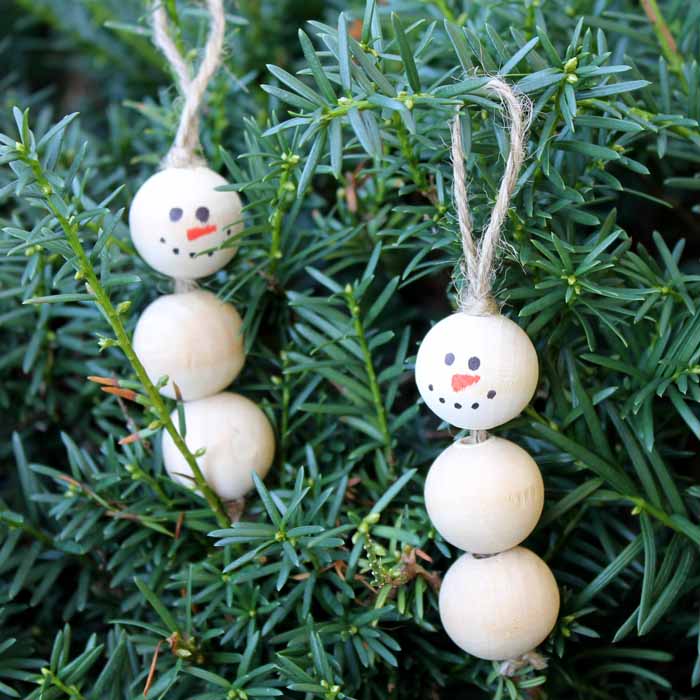 Cute Wooden Beads Snowman Ornamental DIY Craft DIY Wooden Bead Crafts