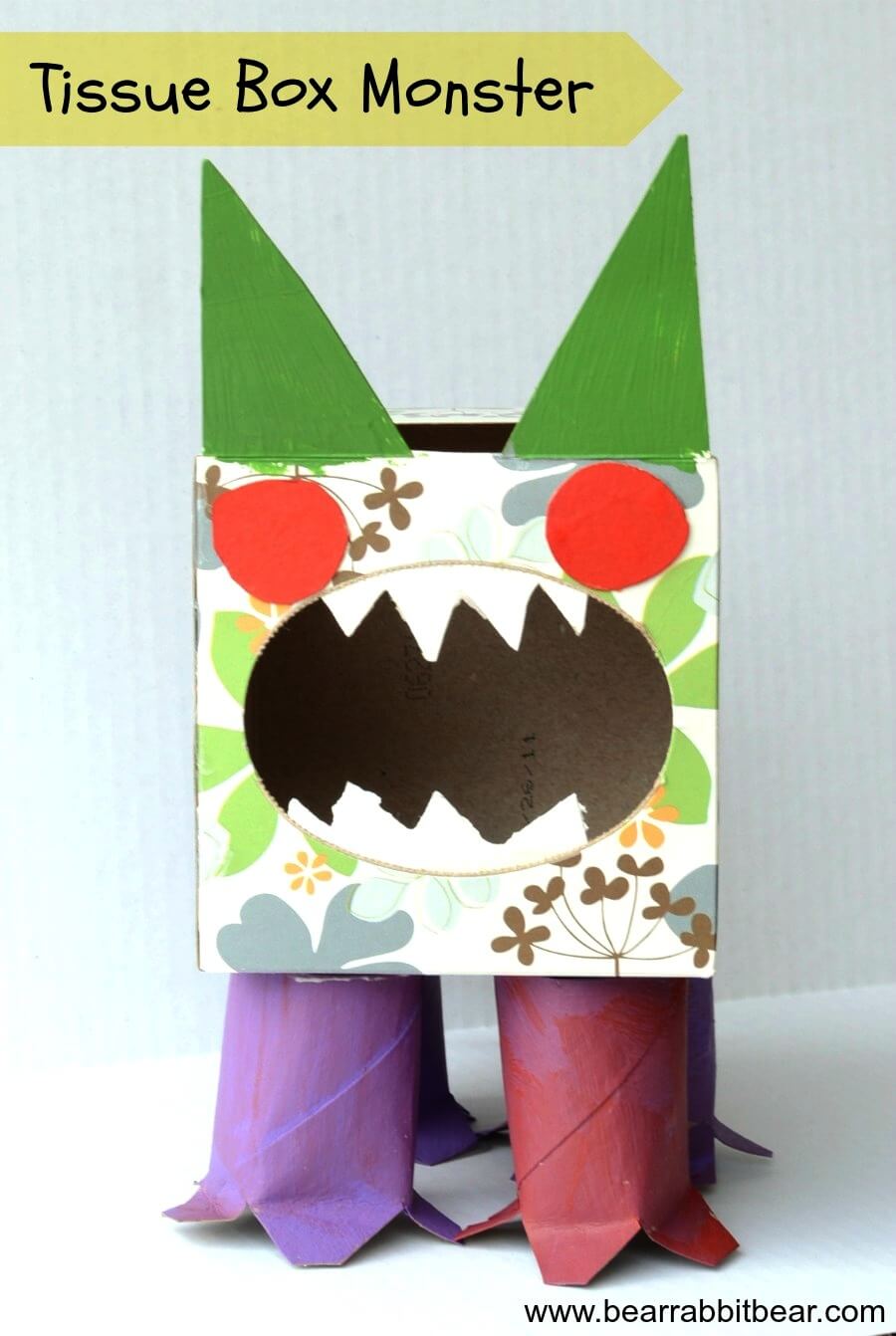 Daunting Tissue Box Monster Craft For KidsRecycled Tissue Box Monster Crafts