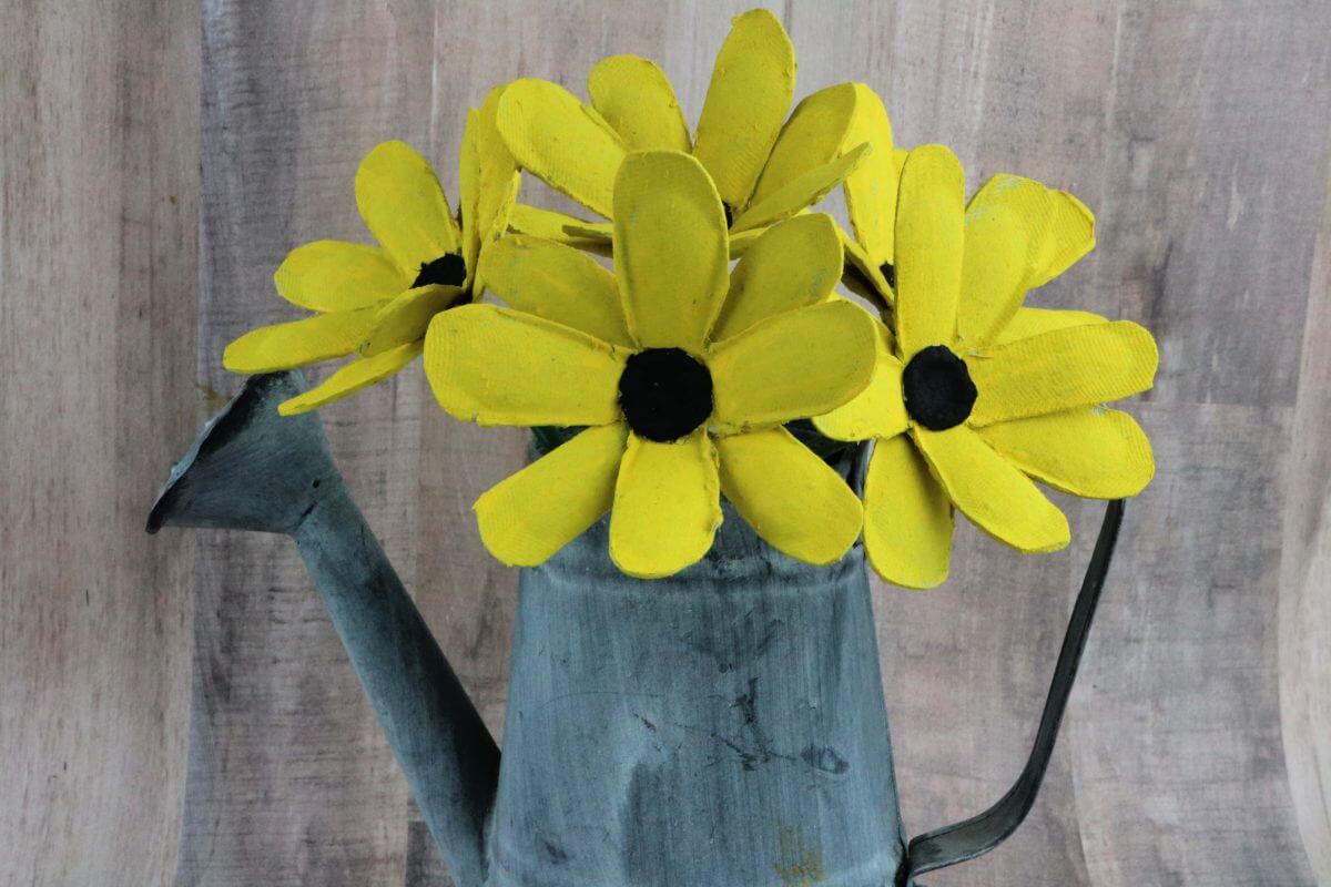 Decorative & Beautiful Sunflower Craft Idea For Kids To Make Egg Carton Sunflower Crafts 