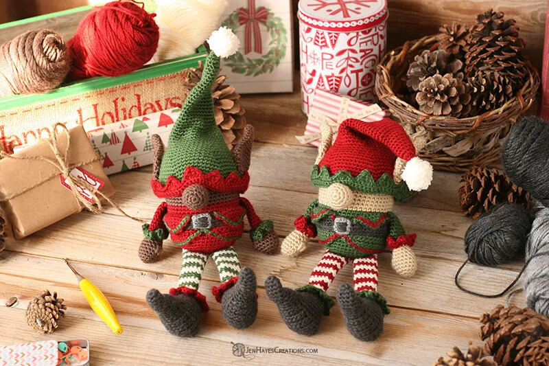 Decorative Christmas Elf Gnome Made Using Crochet