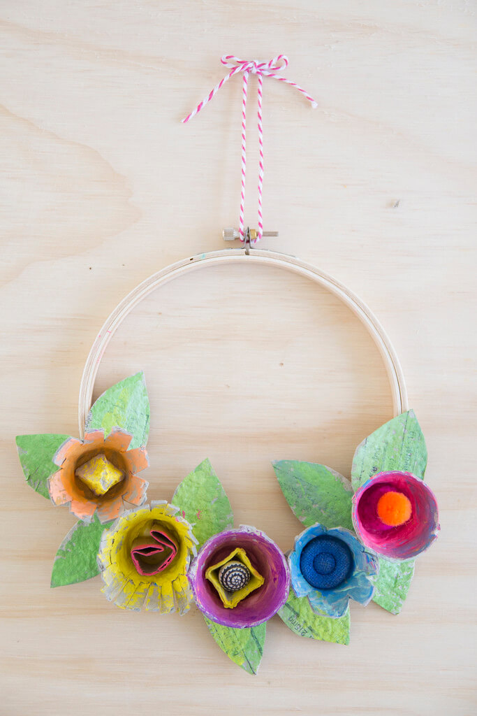 Easy Egg Carton Flower Wreath Crafts For Kids Kids Art & Craft