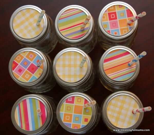 Decorative Mason Jar Lids with Straws Mason Jar Lid Decor Ideas