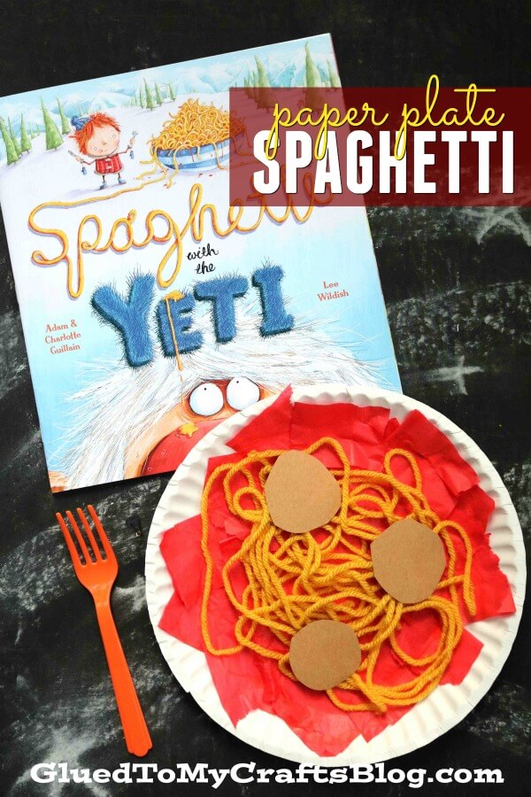 Delicious Spaghetti Craft Made With Paper Plate & Tissue Paper