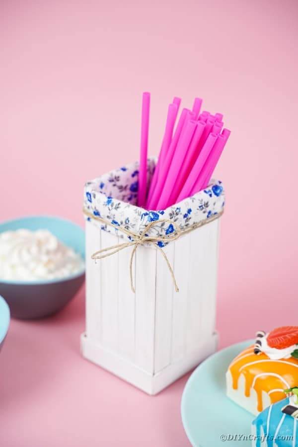 Desk Organizer Pencil Pot Craft Idea With Old Milk Carton & Popsicle SticksMilk Carton Pencil Holder Crafts 