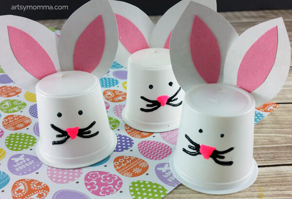 DIY Adorable Bunny Craft With Paper Cups Rabbit Paper Cup Craft Ideas