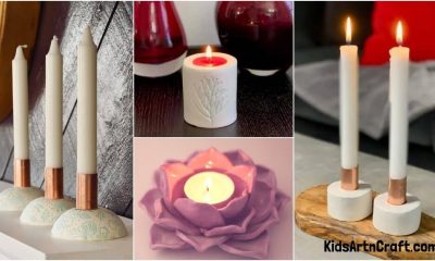 DIY Air dry clay candlestick holders