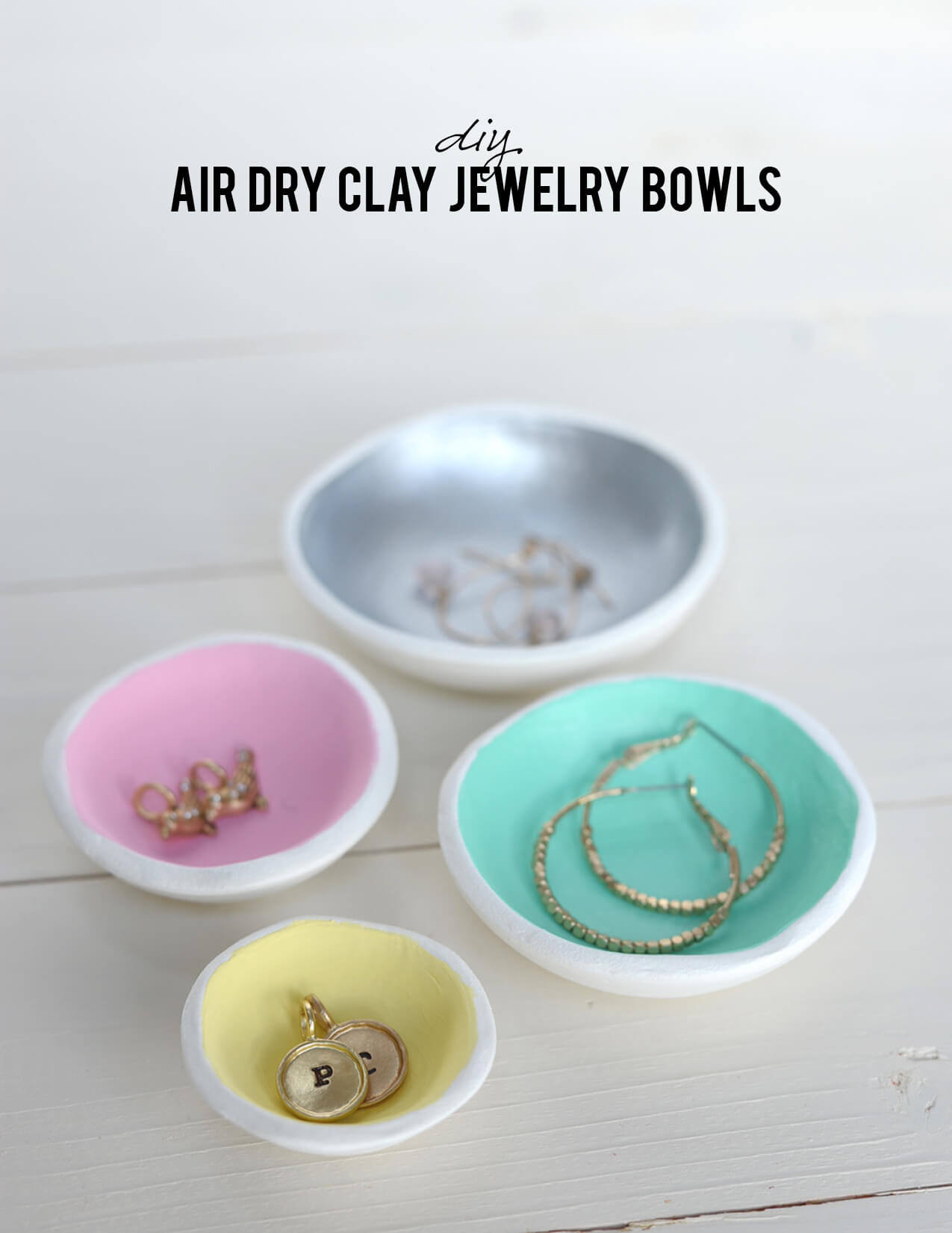 DIY Air Dry Polymer Clay Jewelry Bowl Idea