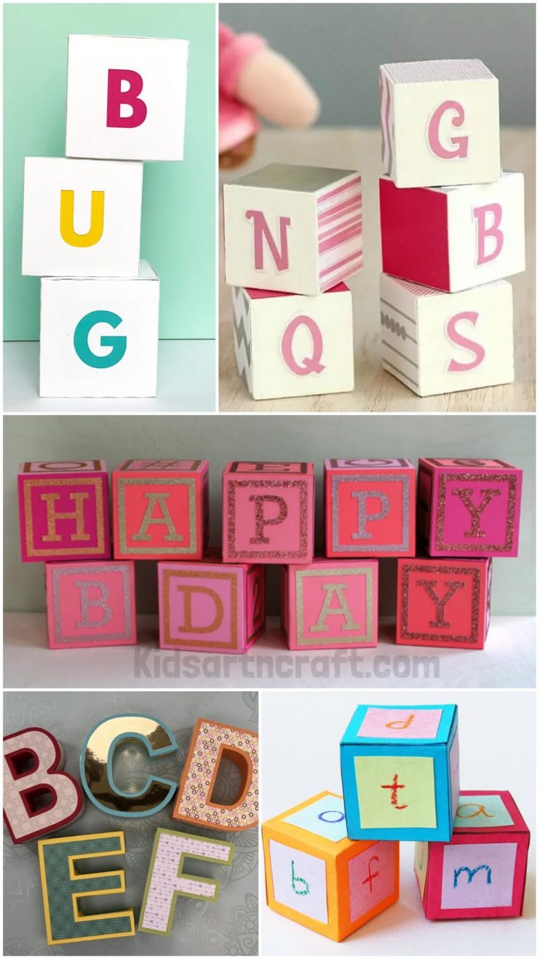 DIY Alphabet Paper Blocks Kids Art & Craft