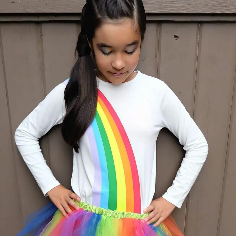 DIY Attractive Rainbow Halloween Costume For Kids To Wear Rainbow Costume DIY Ideas for Kids