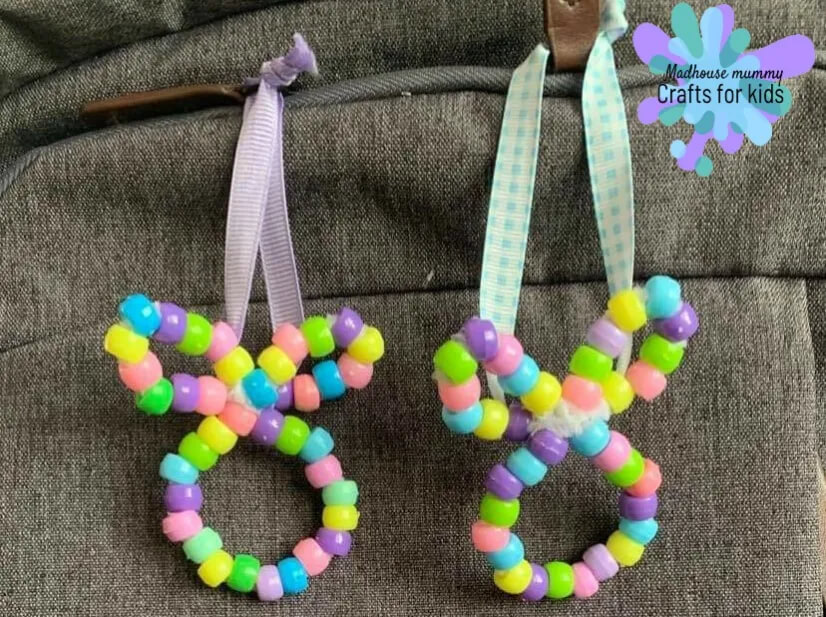 DIY Beaded Bunny Bed Charms Craft Activity Using Pipe Cleaners
