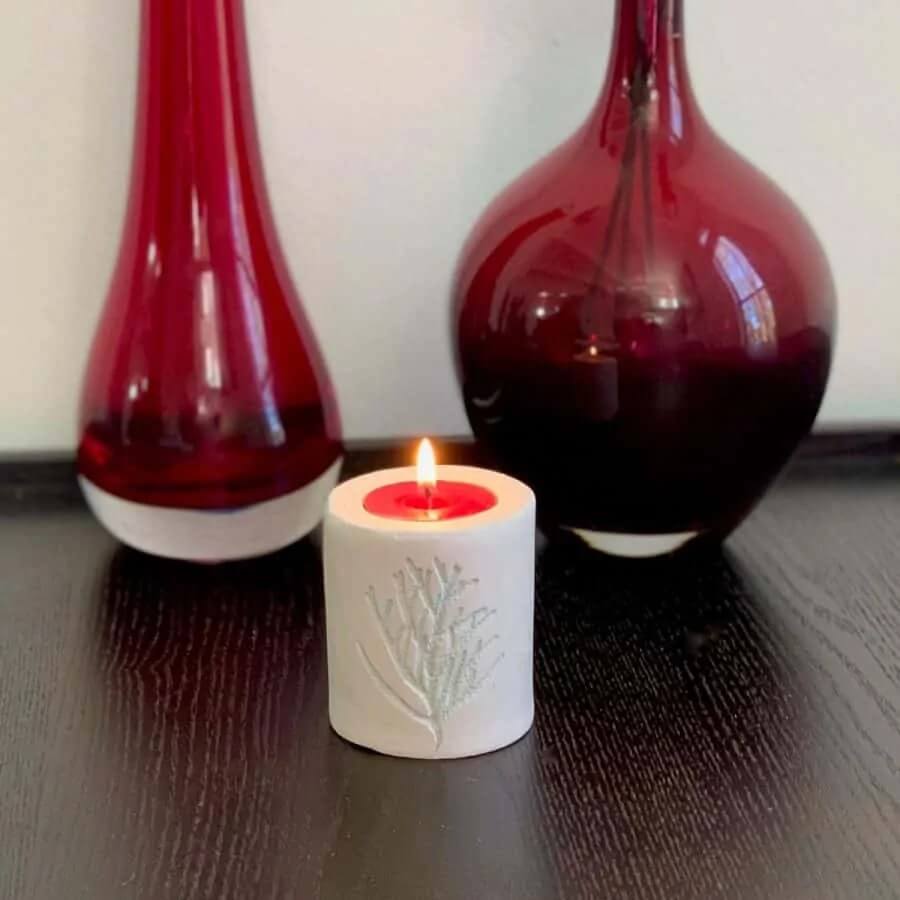 DIY Beautiful Candle Holder Made Using Air Dry Clay DIY Air dry clay candlestick holders