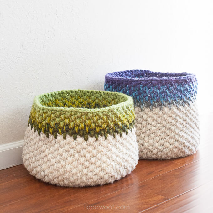 DIY Beautiful Color Block Baskets