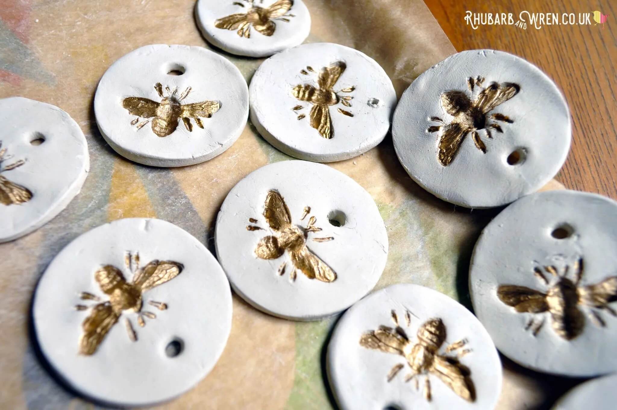 DIY Bee-Themed Air Dry Clay Pendant