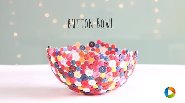 DIY Button Bowl Decoration Craft Idea At Home Unique Bowl Craft using Old Button