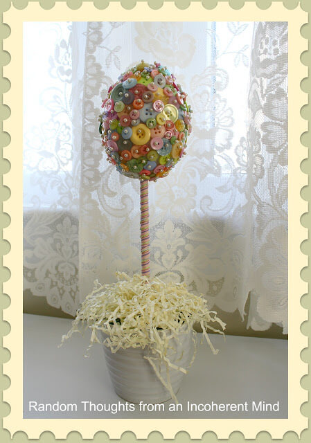 DIY Button Egg Decoration Craft With Styrofoam Egg & Flower PotButton Crafts For Easter(22 images)