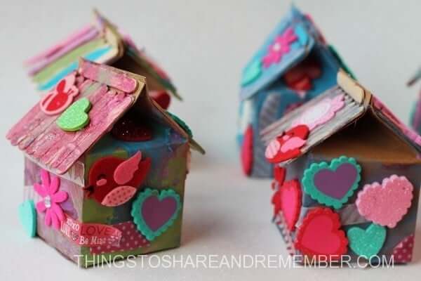 DIY Carton Bird House Crafts For Kids To Make Small Milk Carton Crafts