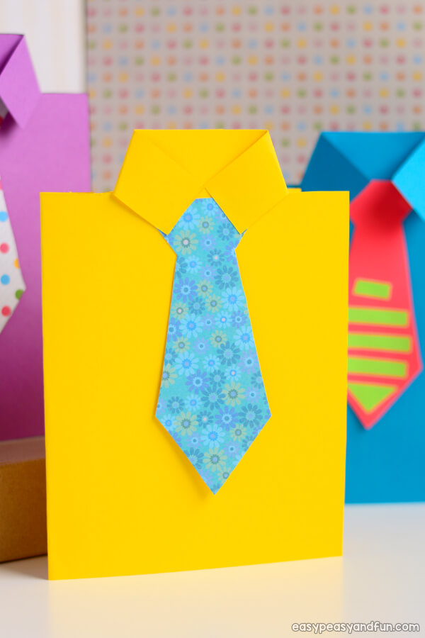 DIY Colourful Shirt & Tie Origami Card Ideas for KidsDIY Origami Card Ideas for Kids