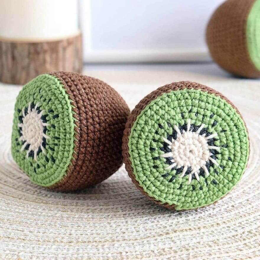 DIY Creative Crochet Kiwi Fruit Craft