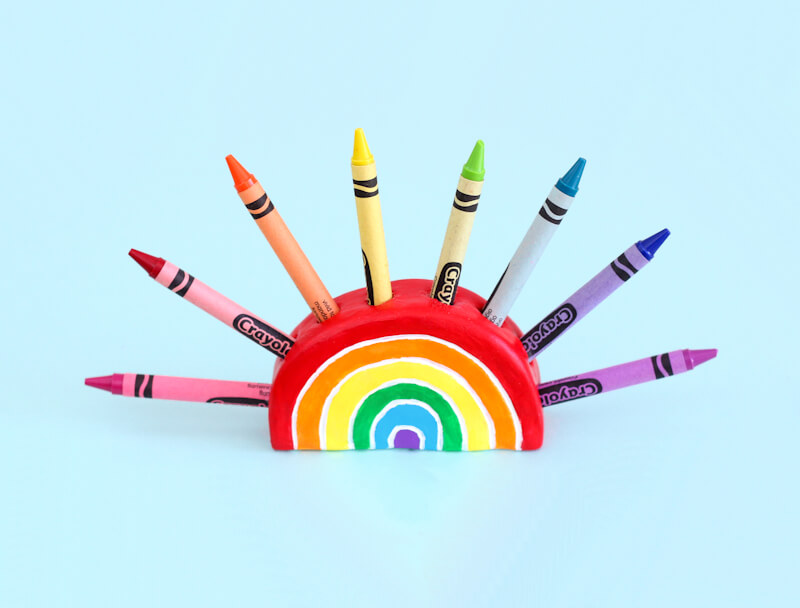 DIY Creative Rainbow Crayon Holder Craft For Kids