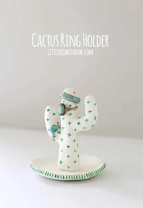 DIY Cute Cactus Ring Holder For Home Decor