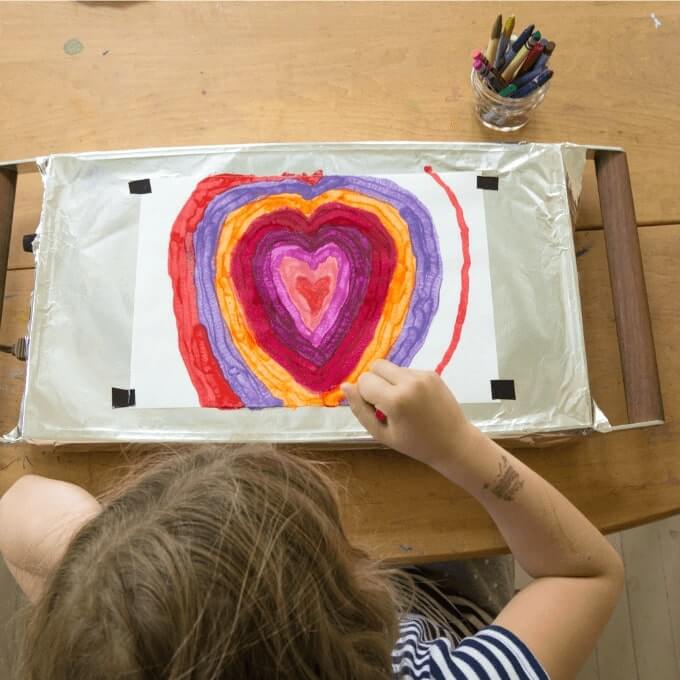DIY Cute Melted Crayon Heart Craft Using Wax Paper