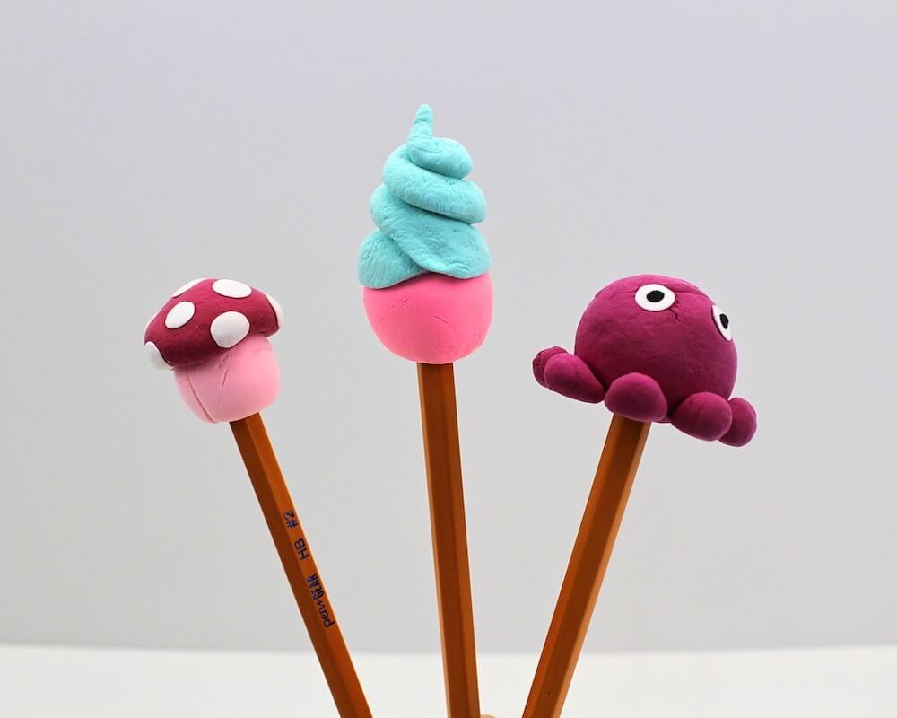 DIY Cute Pencil Topper Clay Craft For Kids Air dry clay Crafts To sell