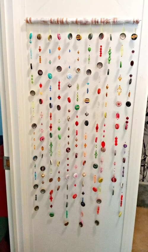 DIY Door Hanging Craft Project Using Beads & Bottle Caps