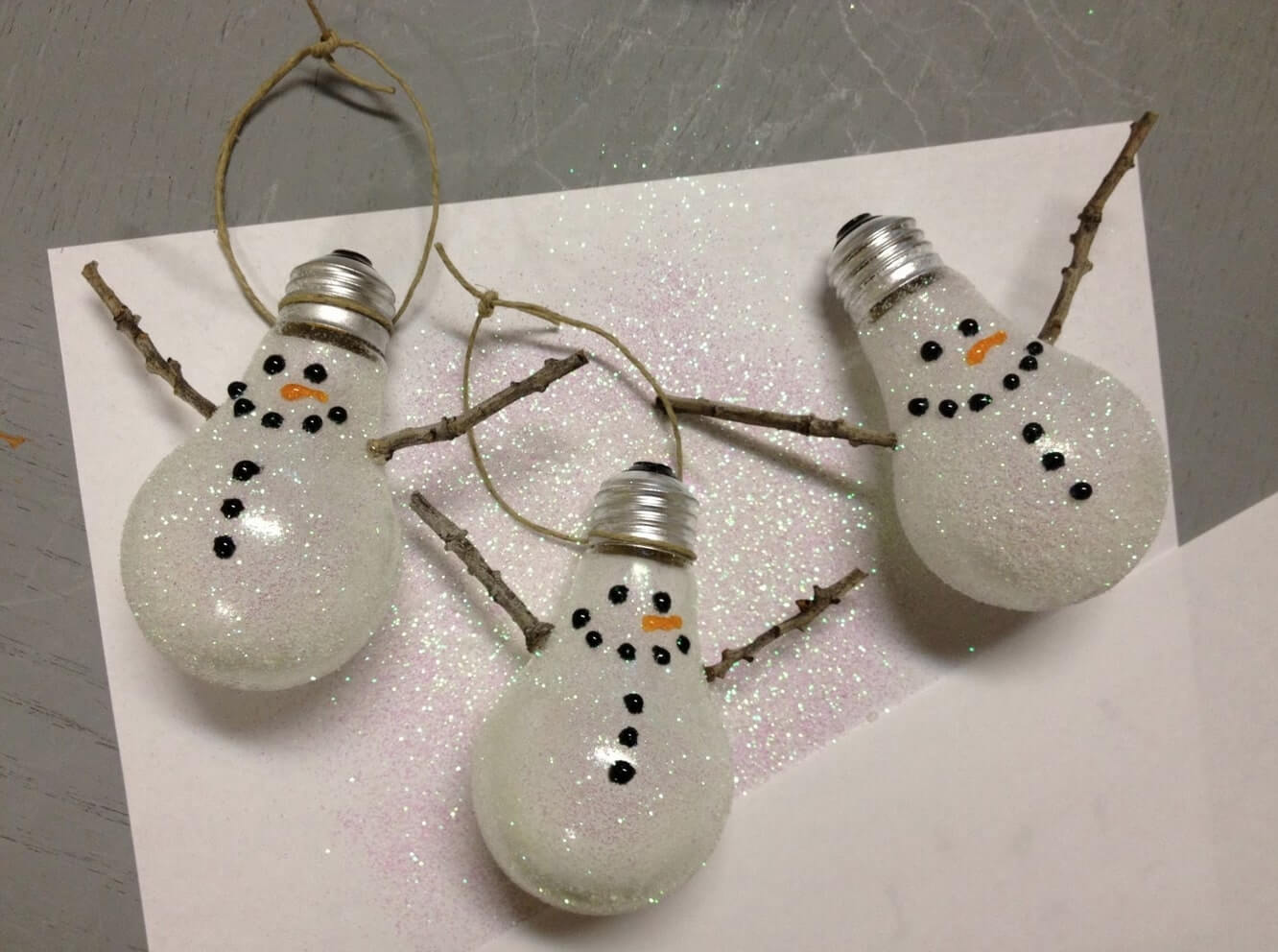 DIY Easy Light Bulb Snowman Ornament Craft Idea