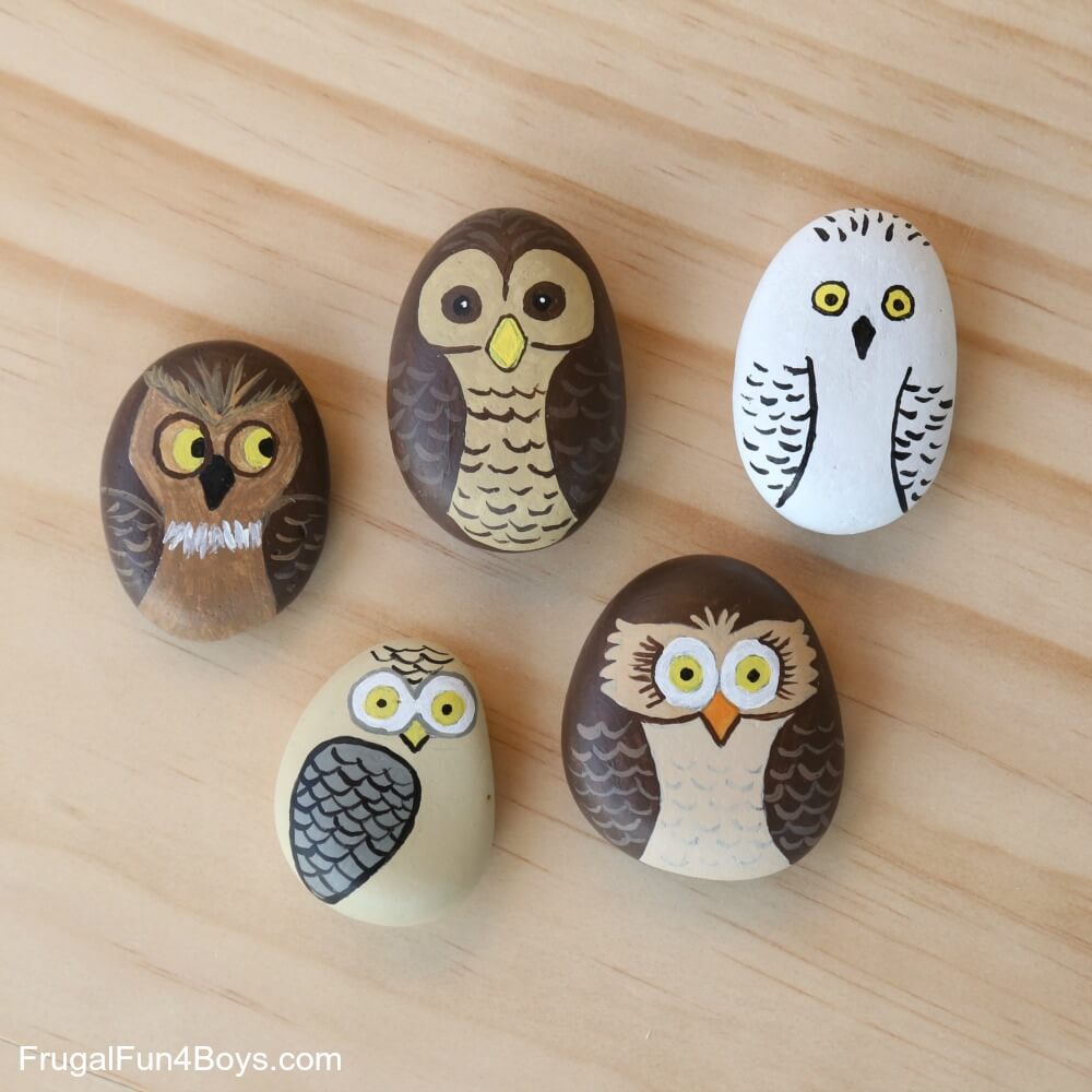DIY Easy Owl Painting Idea On Pebble Rocks