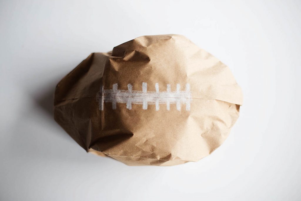DIY Easy Paper Bag Football Craft Idea
