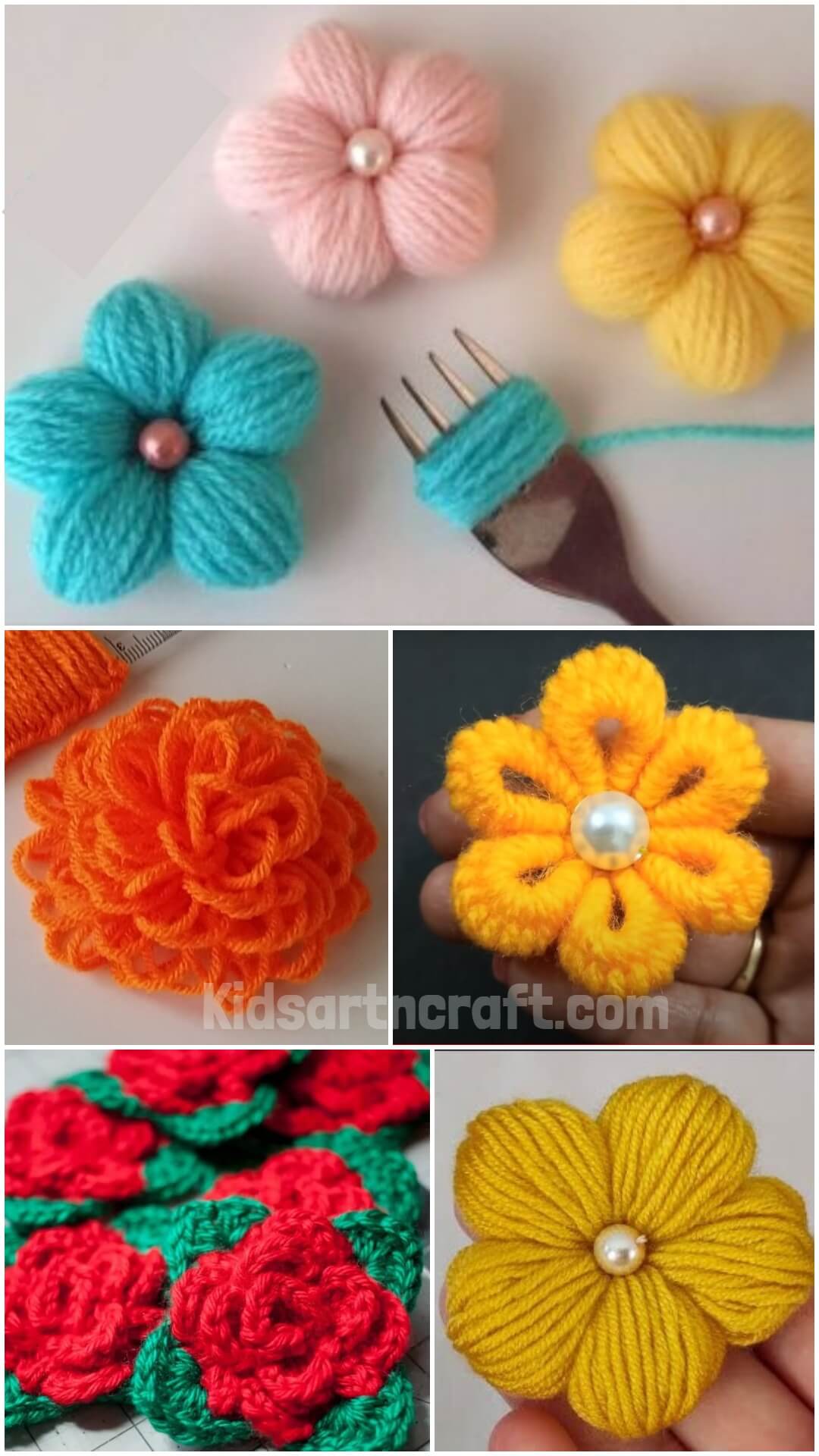 DIY Easy Woolen Flower Ideas