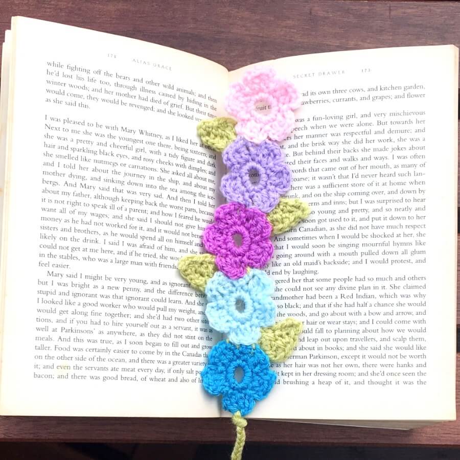 DIY Flower Bookmark Made Using Crochet Mother's Day Crochet Patterns