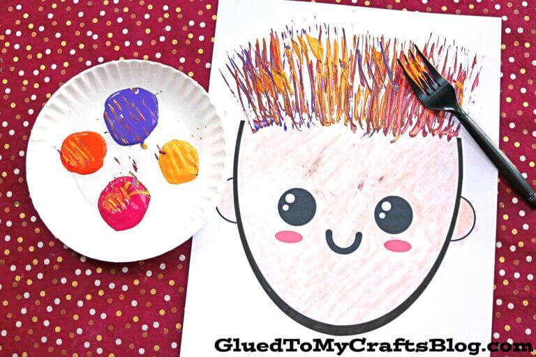 DIY Fork Silly Boy Hair Craft Ideas For Kids