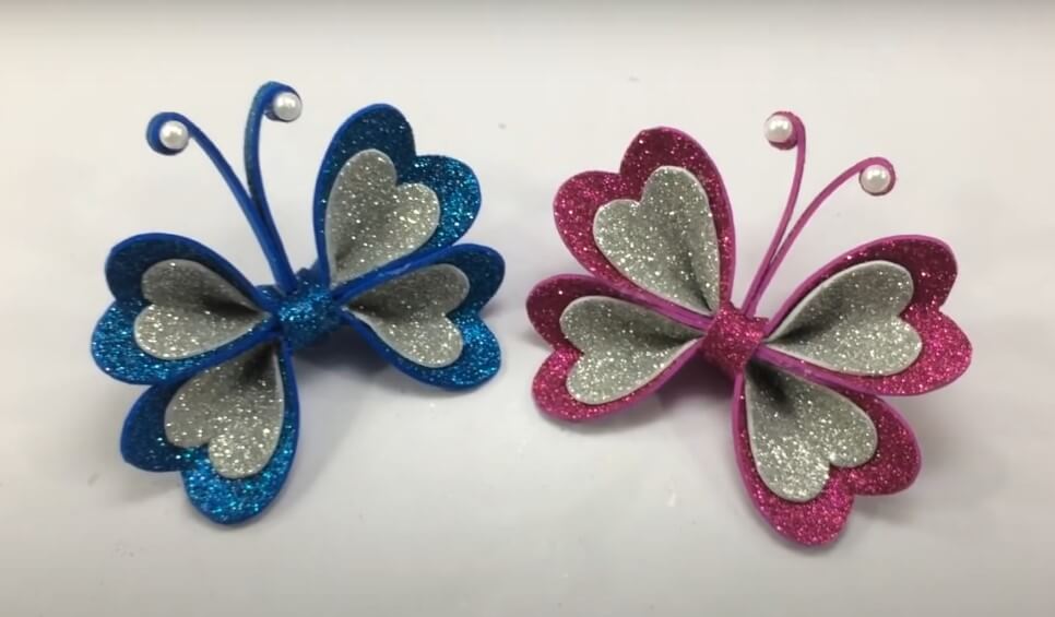 DIY Glitter Foam Sheet Butterfly For Kindergartners