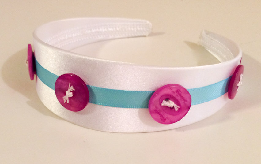 DIY Headband Craft With Buttons & Ribbons How to Make A Headband With Buttons