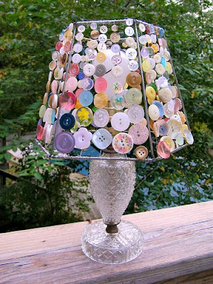 DIY Lampshade Frames Decoration Craft Project Made With Buttons